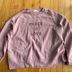 Plush pink crop top sweater / Size XL